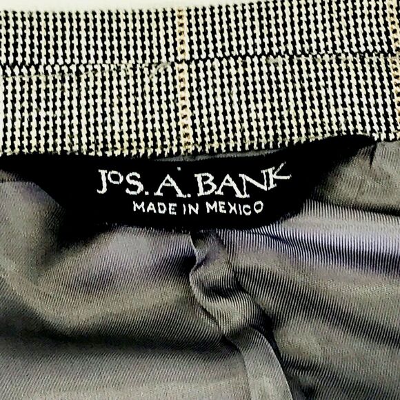 Jos A Bank Signature Sport Coat Windowpane Plaid Silk Wool 44 L Gray - Picture 5 of 13